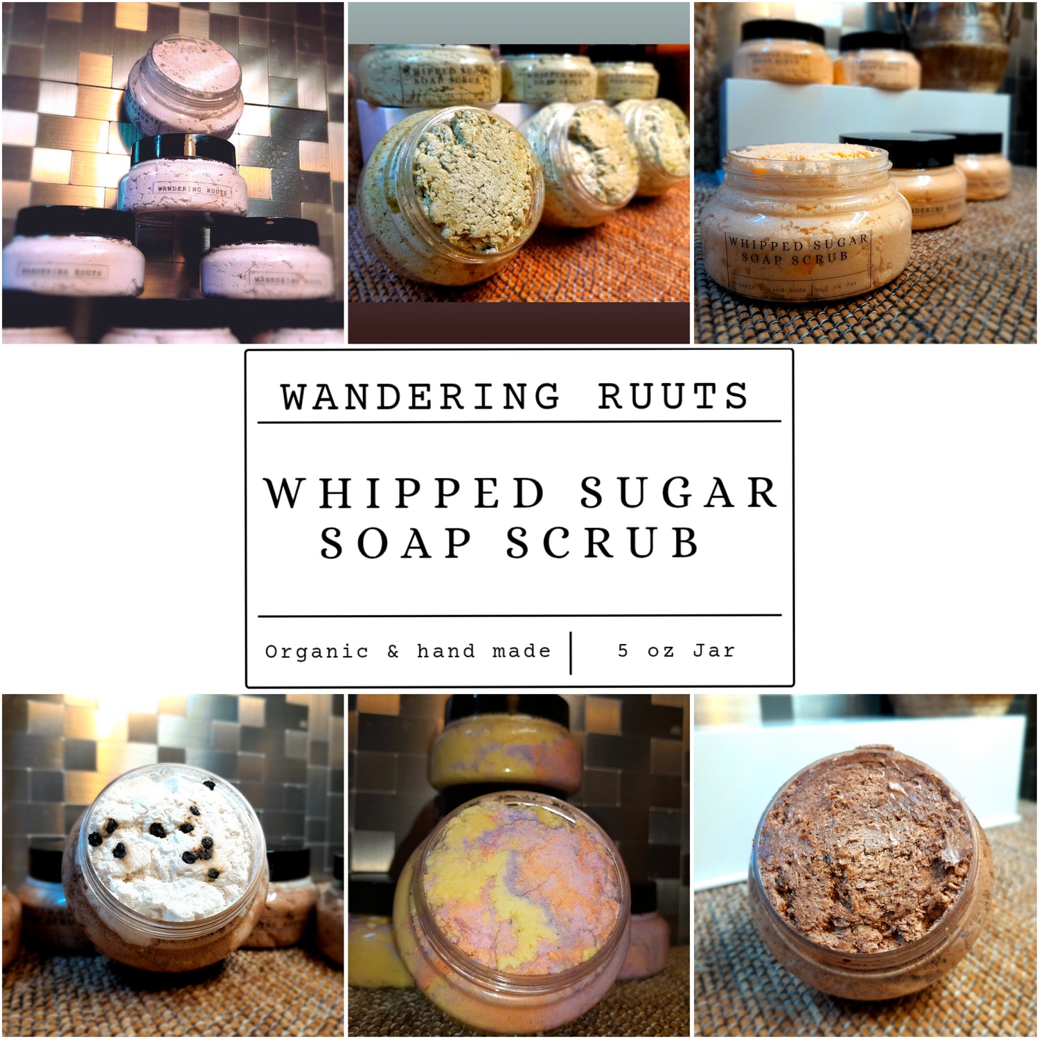 Organic Whipped Sugar Soap Scrubs