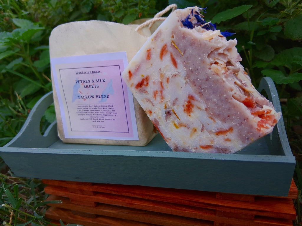 Petals & Silk Sheets Tallow Blend Face & Body Bar (hot&cold-process)