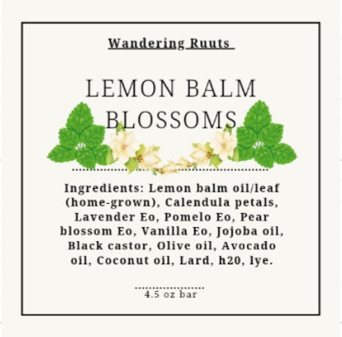 Lemon Balm Blossoms Face & Body Bar (hp)