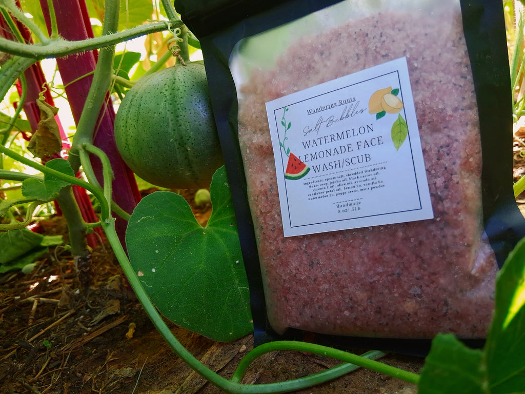 Watermelon🍉Lemonade🍋 Face Wash/Scrub Blend 1/2 lb Smell-Proof Bag w. Scrub Pouch  Mix & match 2 for $25!