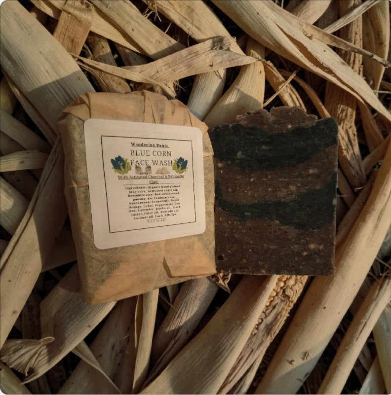 Blue Corn+Charcoal Face Bar (w. Bentonite Clay & Act.Charcoal) (hp)
