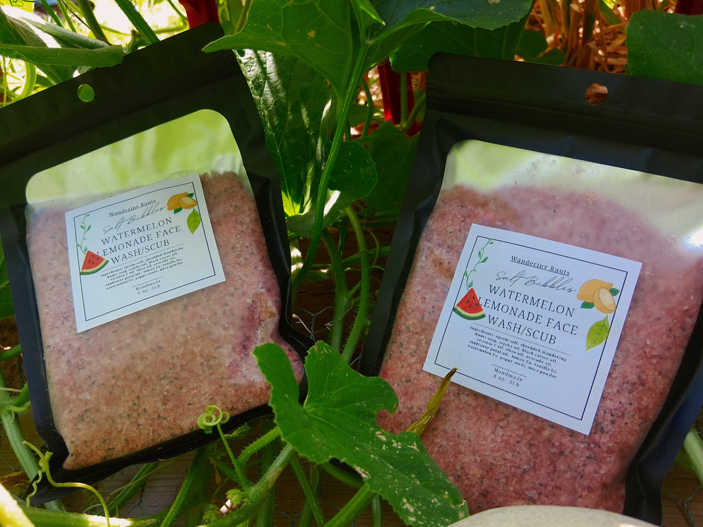 Watermelon🍉Lemonade🍋 Face Wash/Scrub Blend 1/2 lb Smell-Proof Bag w. Scrub Pouch  Mix & match 2 for $25!