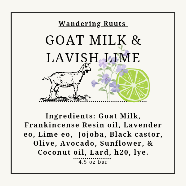 Goat Milk & Lavish🪻Lime🍋‍🟩 Face & Body Bar (cp)