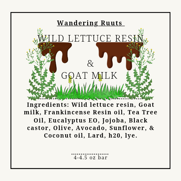 Wild Lettuce Resin & Goat Milk Face & Body Bar (cold-process) *Seasonal Only*