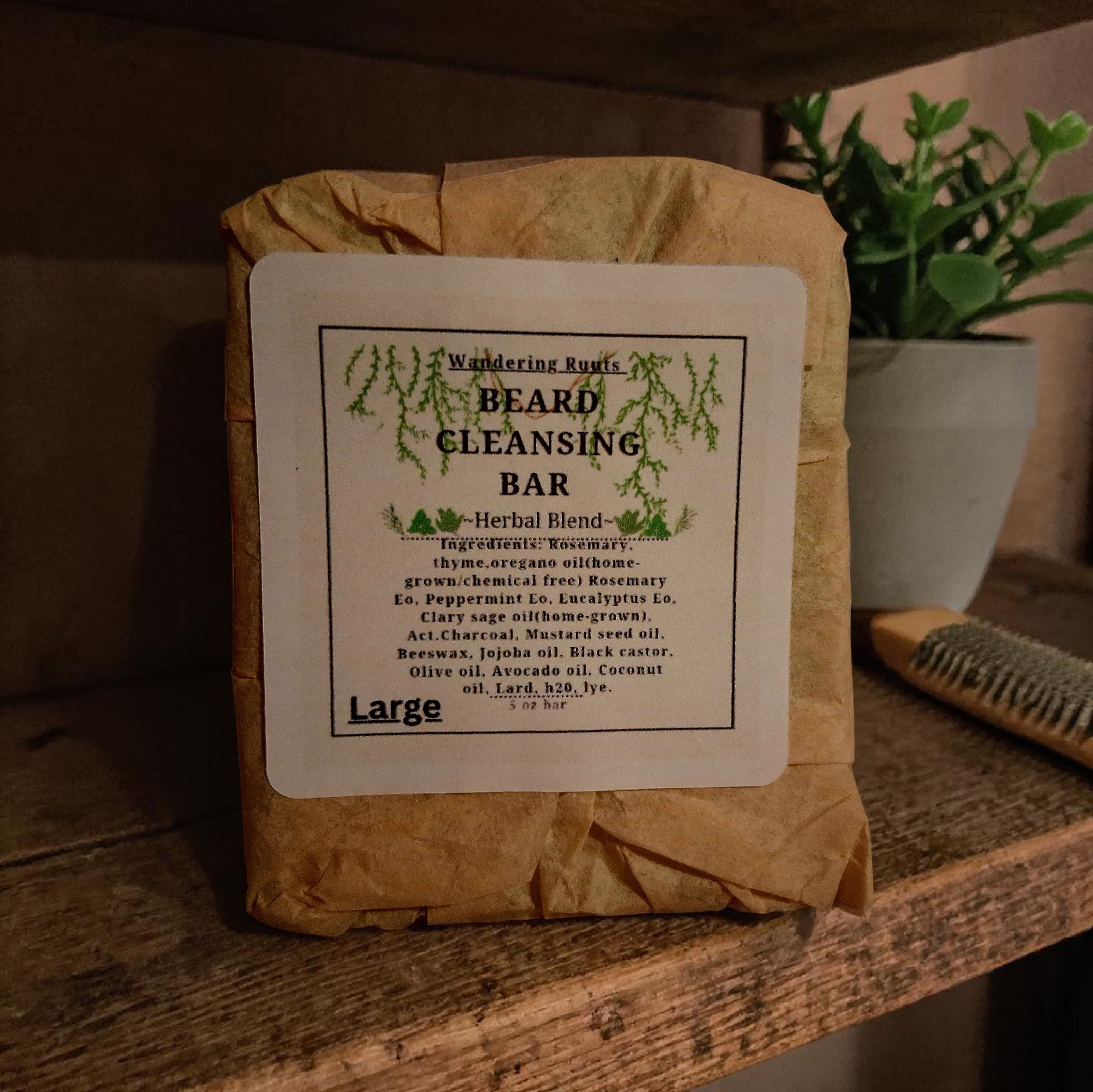 Lg Herbal Beard Cleanser w. Soap Pouch (cp)