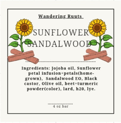 Sunflower🌻Sandalwood Face & Body Bar (cp)