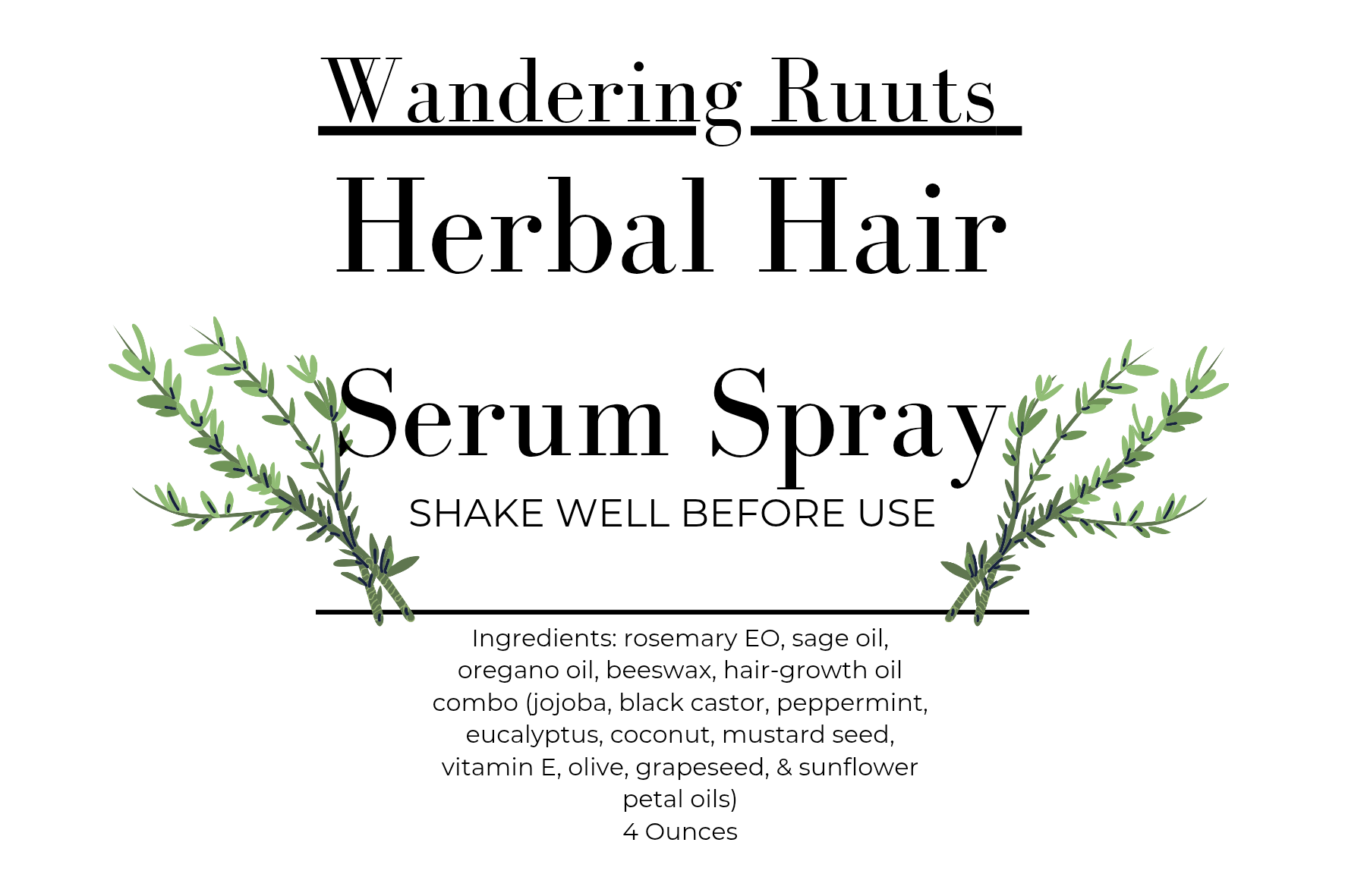 Herbal Hair Serum Spray