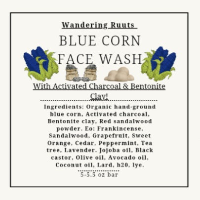 Blue Corn+Charcoal Face Bar (w. Bentonite Clay & Act.Charcoal) (hp)