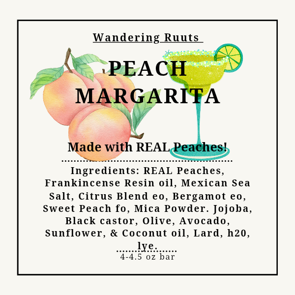 Peach🍑Margarita🍹 (made w. REAL peaches!) Face & Body Bar (hp)