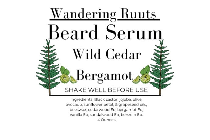 Beard Serum- Wild Cedar🌲Bergamot🍋‍🟩 (4.oz)
