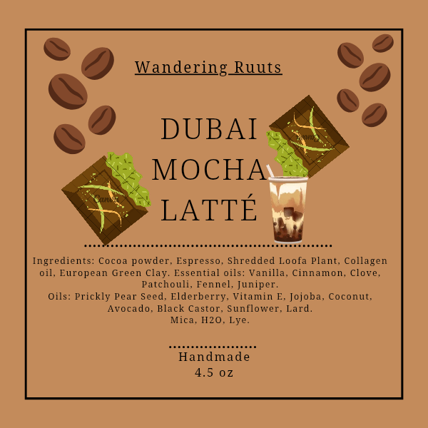 Dubai Mocha Latté Face & Body Bar (hot-process)mix & match 4 for $30!